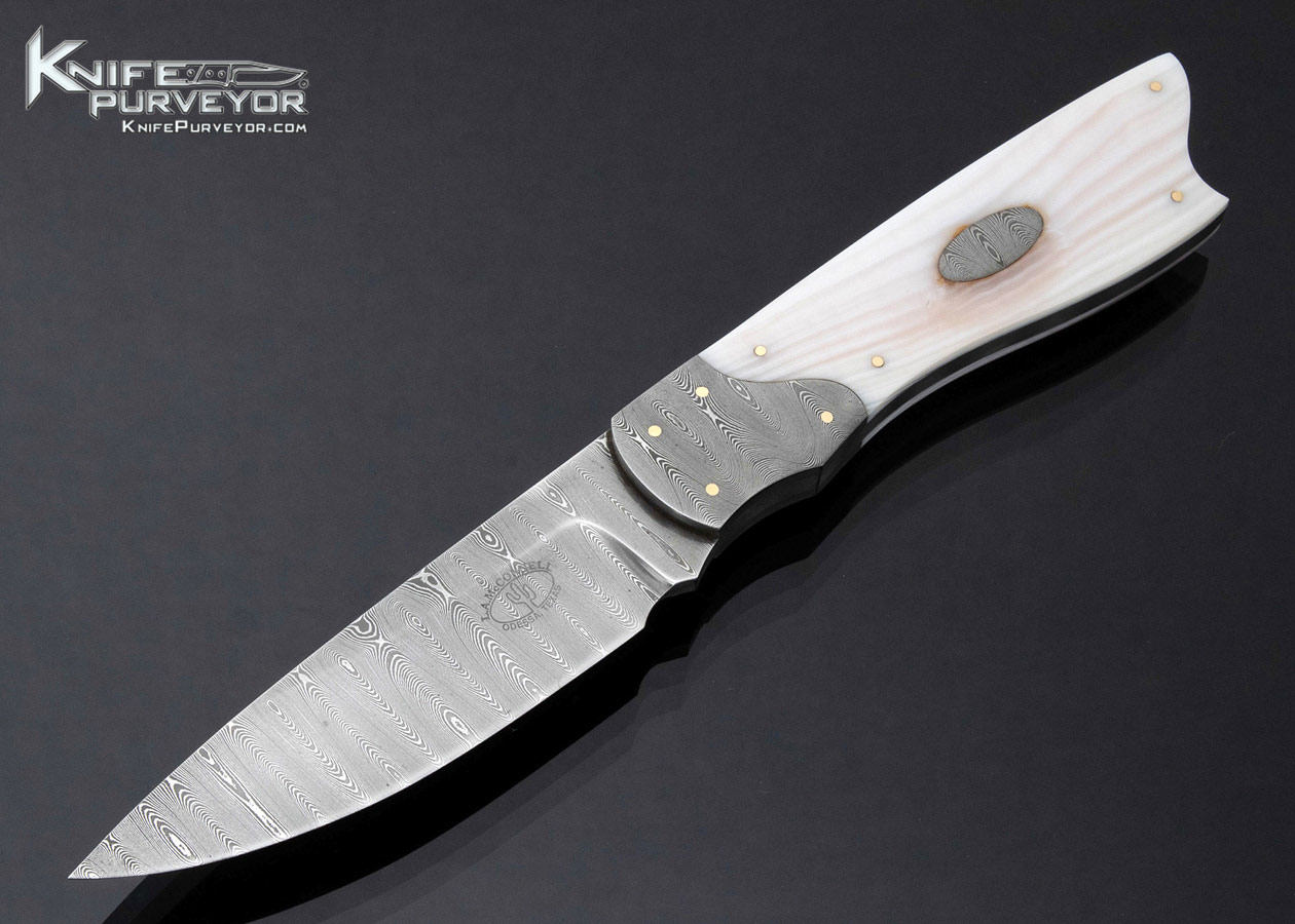 Lloyd-McConnell-Custom-Knife-Damascus-and-Pearl-with-Damascus-Escutcheon-Fixed-Blade-