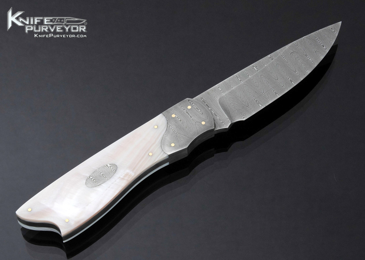 Lloyd-McConnell-Custom-Knife-Damascus-and-Pearl-with-Damascus-Escutcheon-Fixed-Blade-