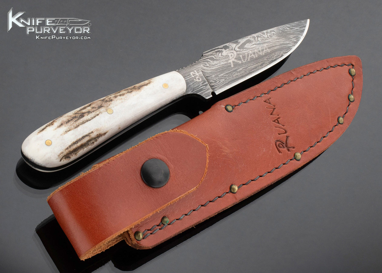 Ruana-Custom-Knife-62-Damascus-Elk-Antler-Hunter-17064