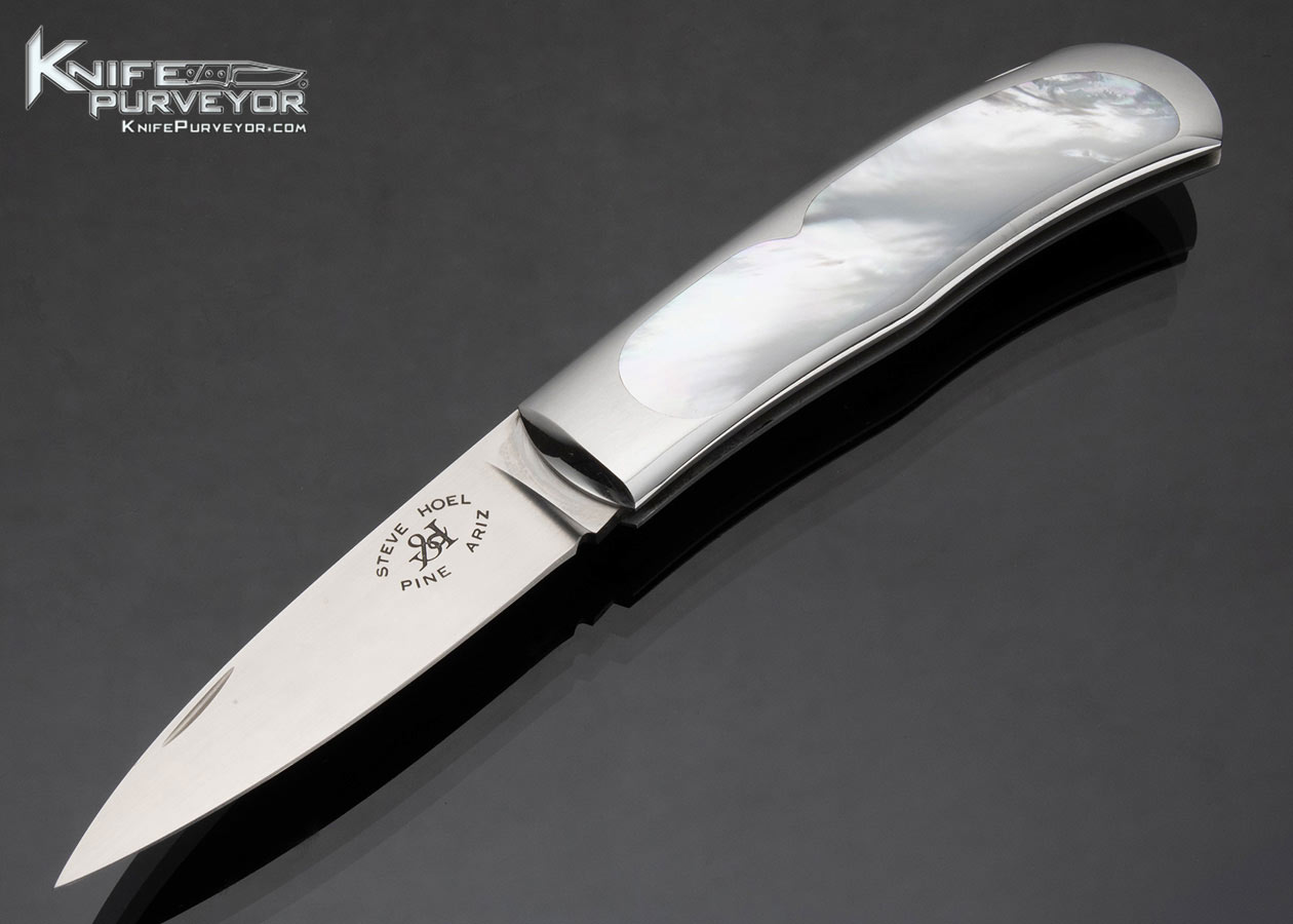 Steve Hoel Custom Knife Mother of Pearl Interframe Lockback 17220