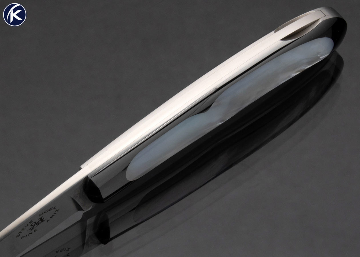 Steve Hoel Custom Knife Mother of Pearl Interframe Lockback - Image 4