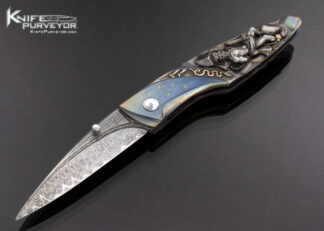 Arpad Bojtos Custom Knife Hand Carved Samson and Deliliah Linerlock 17254