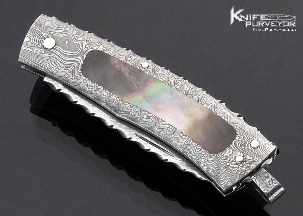 Kay Embretsen Custom Knife Sole Authorship Damascus Black Lip Pearl Interframe Gentleman's Lockback - Image 2