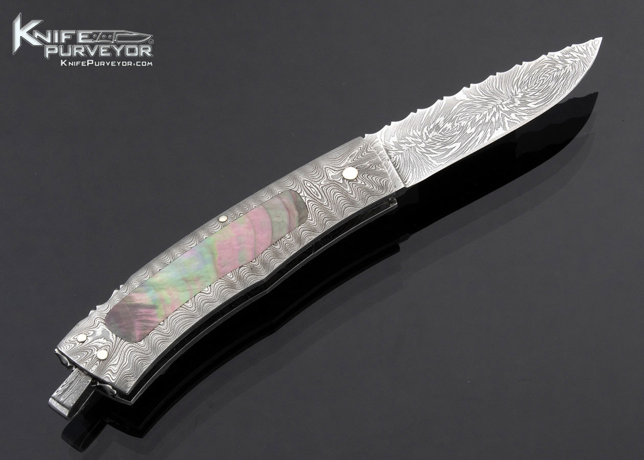 Kay Embretsen Custom Knife Sole Authorship Damascus Black Lip Pearl Interframe Gentleman's Lockback - Image 3