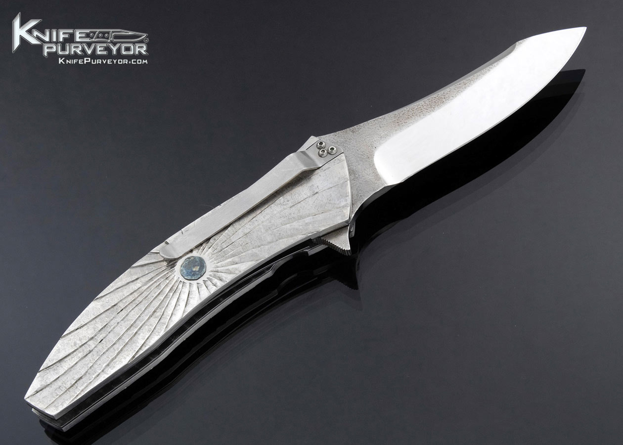 Koji Hara Custom Knife Machined Carved Stainless Steel Frame Linerlock Flipper - Image 3