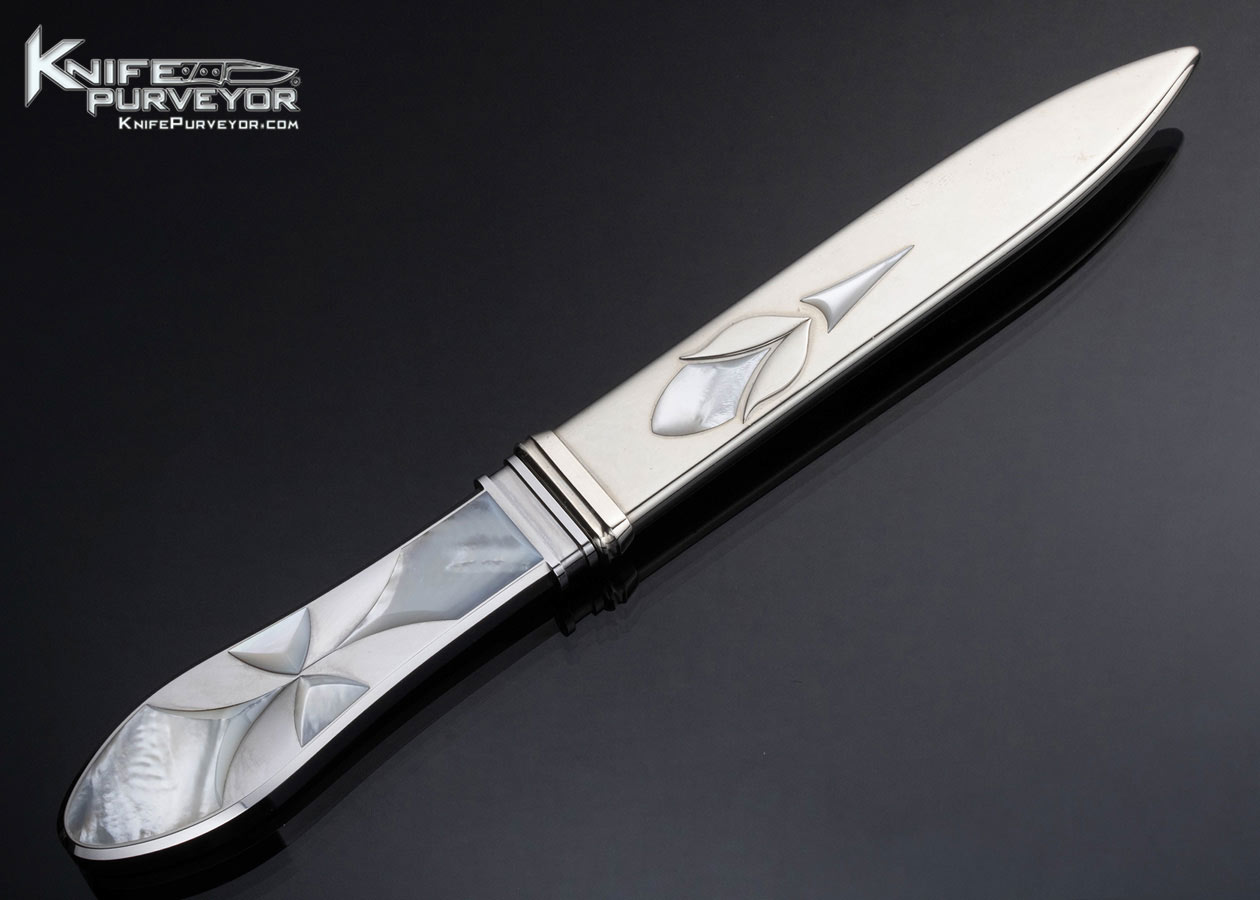 Wolfgang Loerchner Custom Knife Mother of Pearl Inlaid San Francisco Dagger with Scabbard 17270
