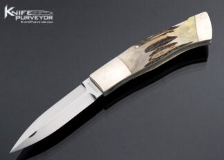 Bill Ankrom Custom Knife Double Bolstered Nickel Silver and Stag Lockback 17464