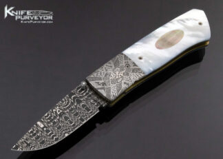 Bill Ankrom Custom Knife Robert Eggerling Mosaic Damascus and Multi Pearl Linerlock 17353