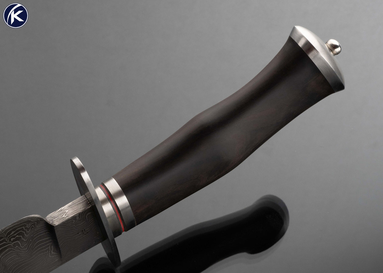 Lin Rhea Custom Knife Damascus Bowie 17382