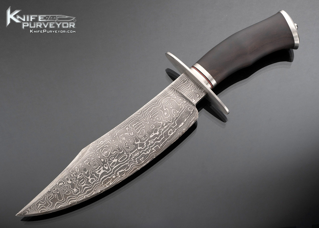 Lin Rhea Custom Knife Damascus Bowie 17382