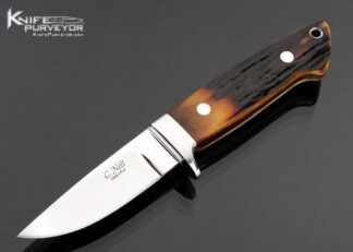Chad Nell Custom Knife Amber Stag Fixed Blade 17421