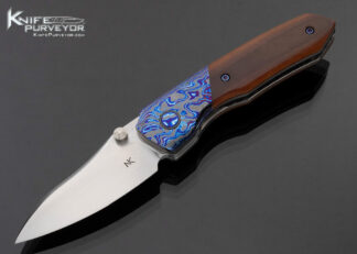Chad Nell Custom Knife Westinghouse Linen Micarta with Lava Lamp Timascus Front Flipper Linerlock 17410