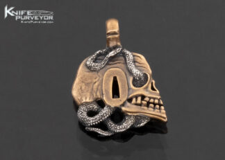 Vladimir Burkovski Custom Skull with Snake Pendant Bronze and 925 Silver 17374