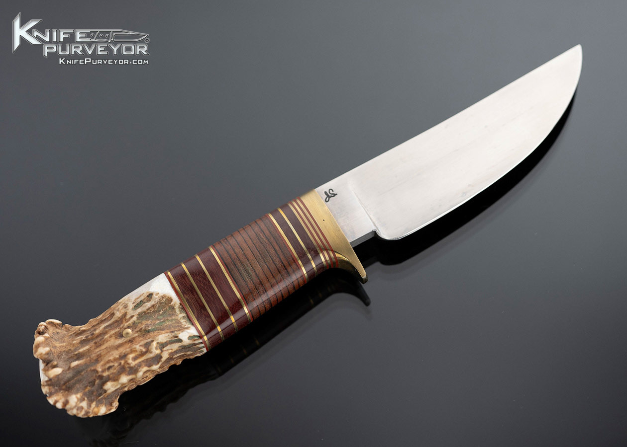 Dennis Riley Custom Knife Leather Wrapper Crown Stag Hunter - Image 2
