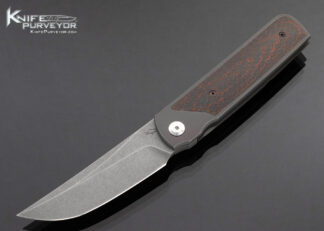 Guy Poggetti Custom Knife Sanjo with Red Carbon Fiber Frame Lock Front Flipper 17403