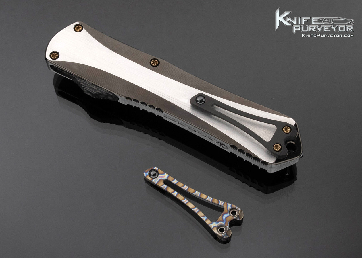 Heretic Knives Custom Knife Manticore X - HG VF Damascus Two-Tone DLC Hefted SS - Image 2