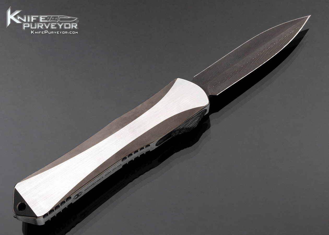 Heretic Knives Custom Knife Manticore X - HG VF Damascus Two-Tone DLC Hefted SS - Image 3