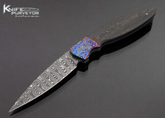 Jason Clark Custom Knife Model 24 CarbonTi and Timascus Linerlock Flipper 17408