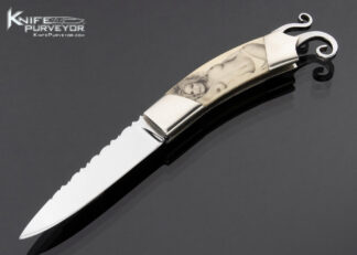 Lloyd Hale Custom Knife Ron Luebke Jr. Scrimshawed Tail Lock Folder 17096
