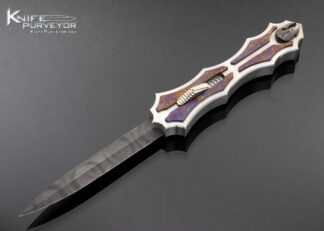 Paul Panak (Burn Knives) Custom Knife Damascus and Timascus Vengeance Double Action OTF Automatic 17358