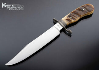 Roger Massey Custom Knife Big Horn Sheep S-Guard Engraved Bolster Bowie 17388