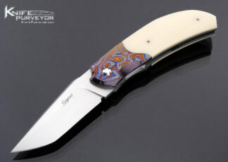 Stephane Sagric Custom Knife Westinghouse Micarta and Timascus Hooligan Tanto Front Flipper Linerlock 17417