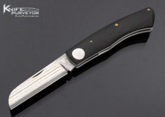 Tom Bullock (Bullock Brothers) Custom Knife Rainbow Damascus and Cocobolo Slip Joint With Halfstop 17420