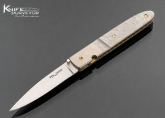 Andrew McLurkin Custom Knife Titanium Bolsters with Damascus Frame Linerlock