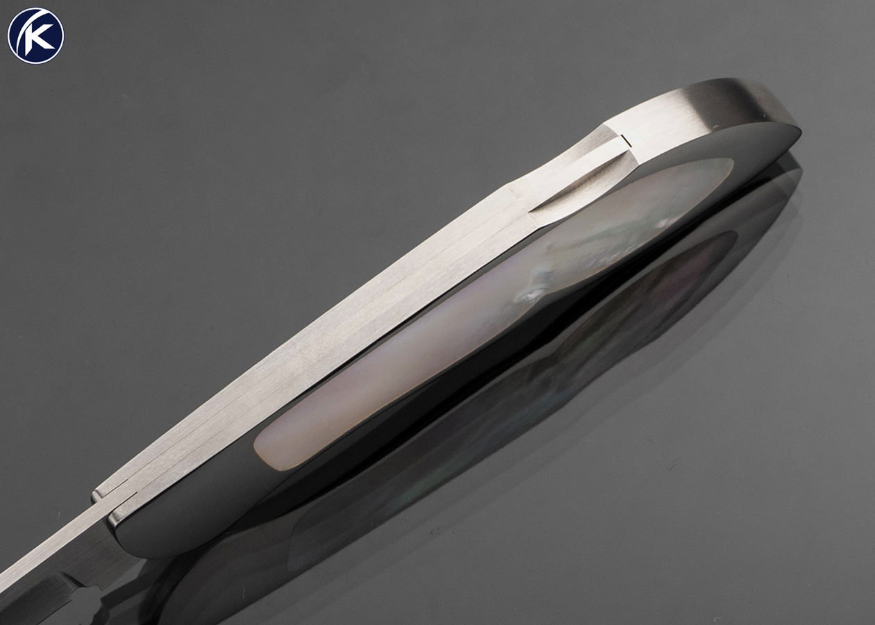 Corbet Sigman Custom Knife Mother of Pearl Interframe Lockback - Image 4