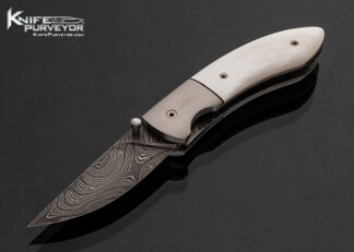 Dianna Casteel Custom Knife Mother of Pearl with Black Spacer Linerlock 17601