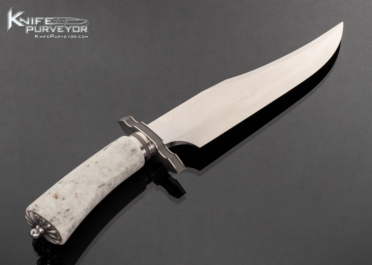 Doug Casteel Custom Knife White Jade Bowie - Image 2