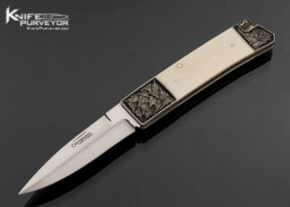 Frank Centofante Custom Knife Engravings by Gary Blanchard with Mammoth Tail Lock Folder Fighter