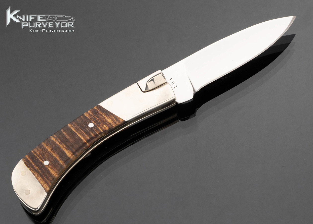 JB Hodge Custom Knife Tiger Striped Maple Pinch Lock 17471