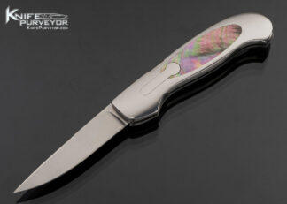 Joe Kious Custom Knife Black Lip Pearl Interframe Automatic Lockback 17758