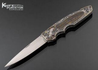 Joe Kious Custom Knife C.J. Kai Engraved Tiger Iron Interframe Lockback 17756