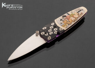 Kelly Carlson Custom Knife Japanese Lovers and Village Snow Mammoth Scrimshawed by Matt Stothart 17511