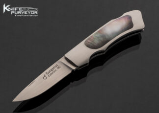 Melvin Gurganus Custom Knife Black Lip Pearl Interframe Lockback Folder 17552