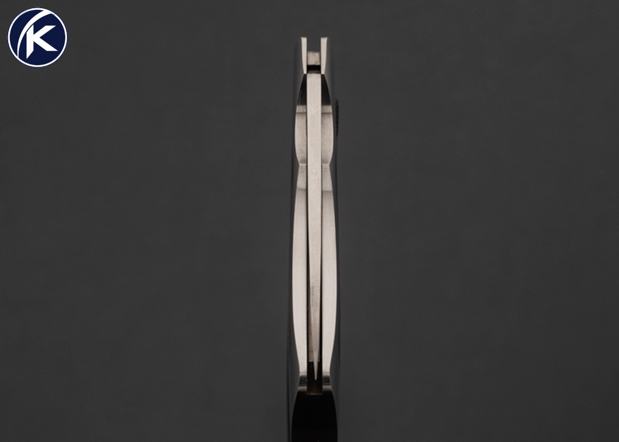 Carol Gurganus Custom Knife Black Lip Pearl Interframe Lockback Folder 17552