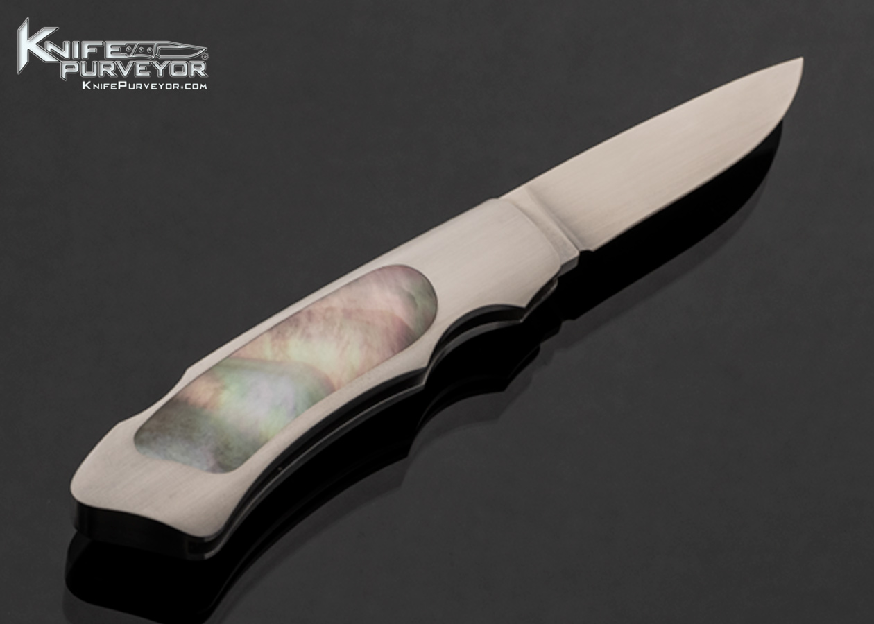 Carol Gurganus Custom Knife Black Lip Pearl Interframe Lockback Folder - Image 3