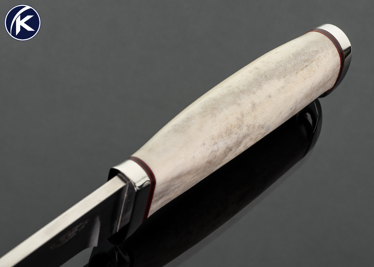 Melvin-Gurganus-Custom-Knife-Nickel-Silver-and-Caribou-Drop-Point-Hunter-