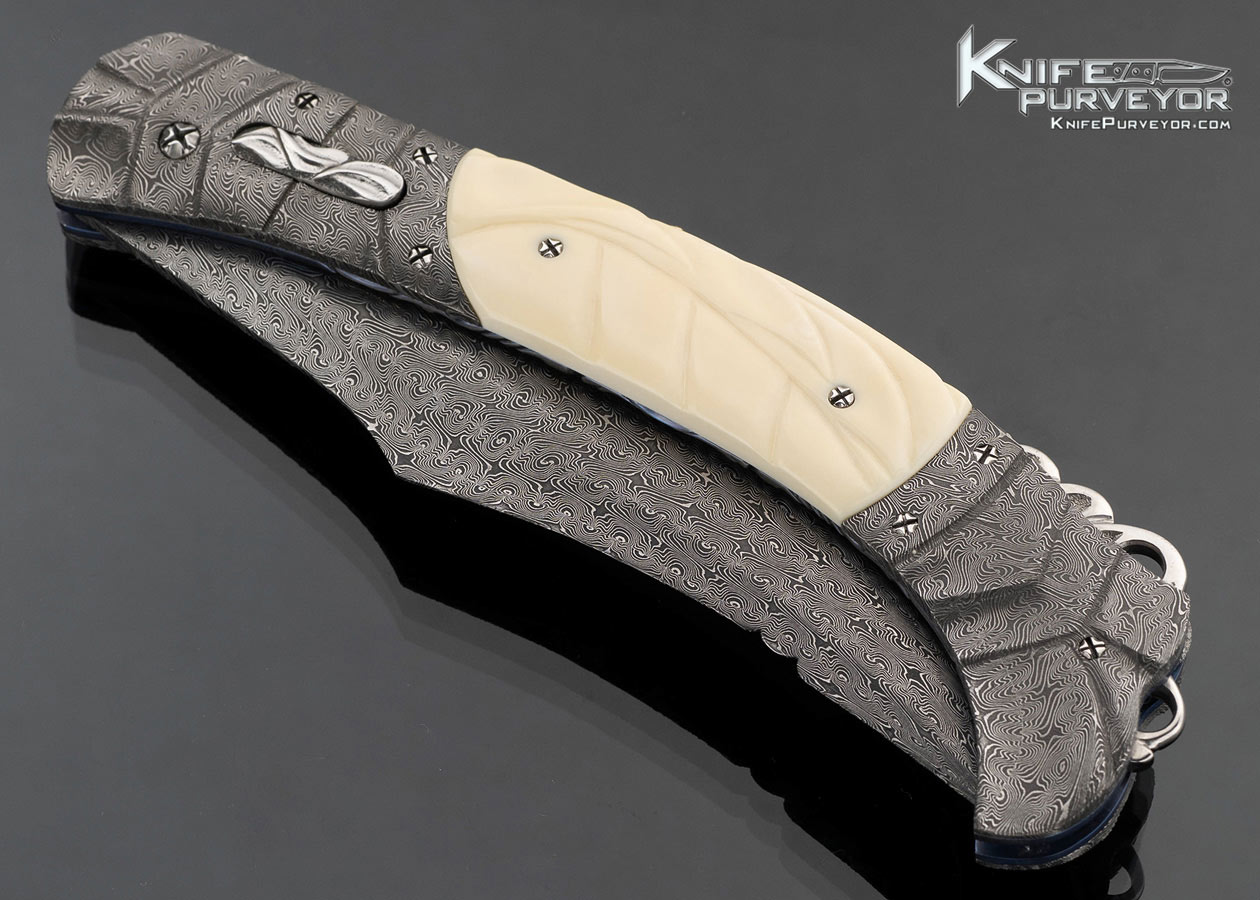 Ralph Selvideo Custom Knife Custom Knife Double Bolstered with Carved Mammoth D/A Automatic