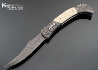 Ralph Selvideo Custom Knife Custom Knife Double Bolstered with Carved Mammoth D/A Automatic