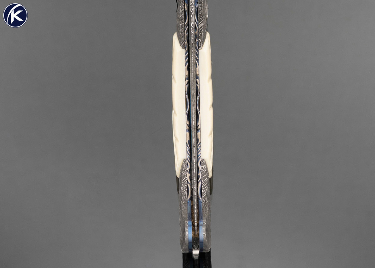 Ralph-Selvideo-Custom-Knife-Custom-Knife-Double-Bolstered-with-Carved-Mammoth-DA-Automatic-17494