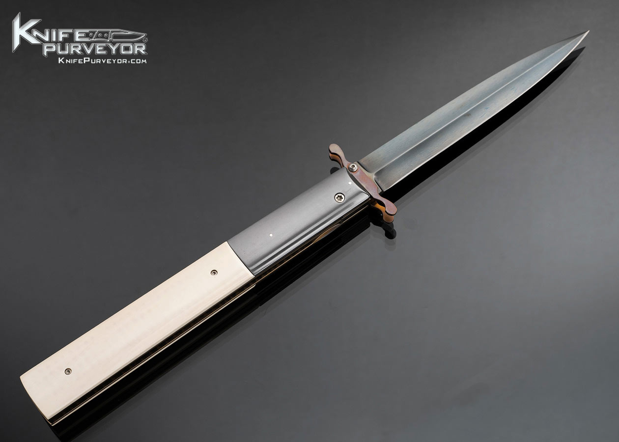 Reese Weiland Custom Knife Blued Steel and Mammoth Swing Guard Automatic Linerlock - Image 3