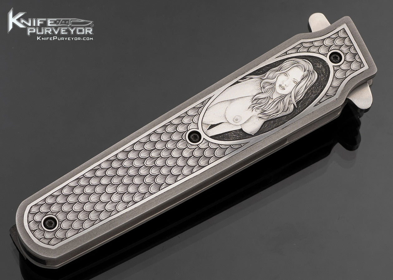 Tom Ferry Custom Knife Sole Authorship Engraved Engraved Radical Tanto Linerlock Flipper - Image 3
