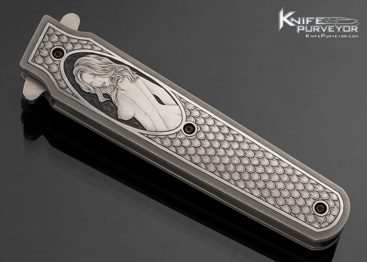 Tom Ferry Custom Knife Sole Authorship Engraved Engraved Radical Tanto Linerlock Flipper - Image 2