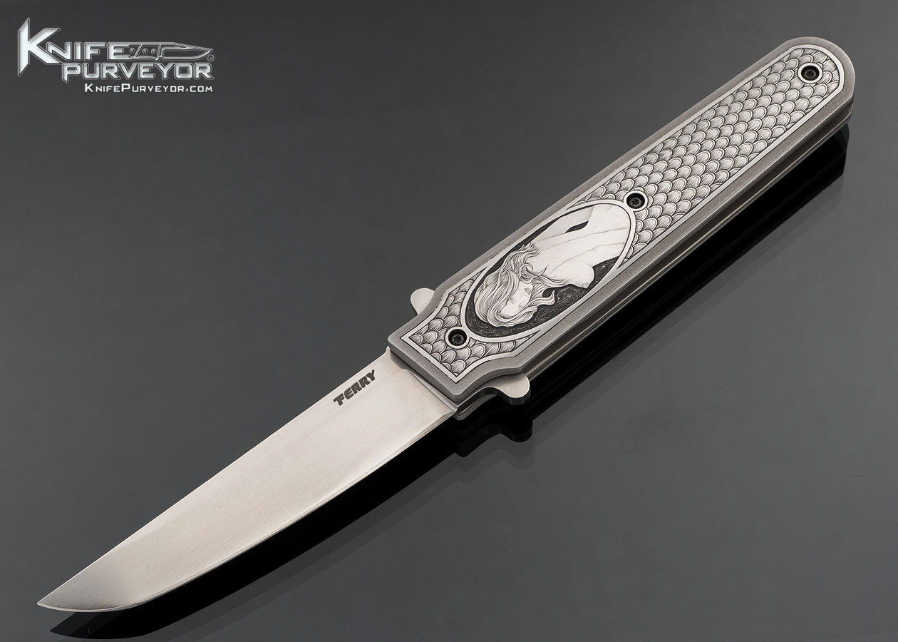Tom Ferry Custom Knife Sole Authorship Engraved Engraved Radical Tanto Linerlock Flipper 17746
