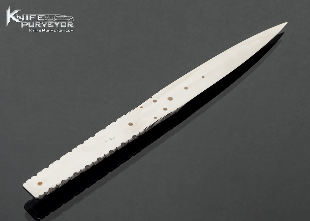 Jose DeBraga Custom Knife Single Face Dagger with Anodized Titanium and Black Lip Tahitian Pearl Fixed Blade - Image 3