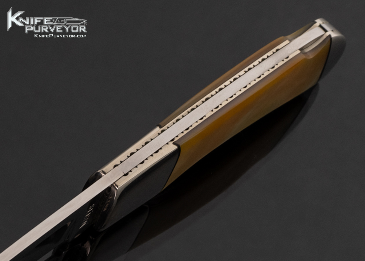 Wally Watts Custom Knife Nickel Silver with Gold Lip Pearl Lockback A06 - Image 3