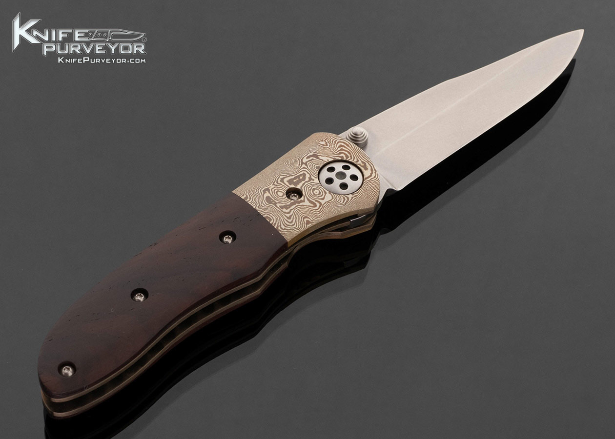 Allen Elishewitz Custom Knife Mokume with Cocobolo Djinn Linerlock 17787